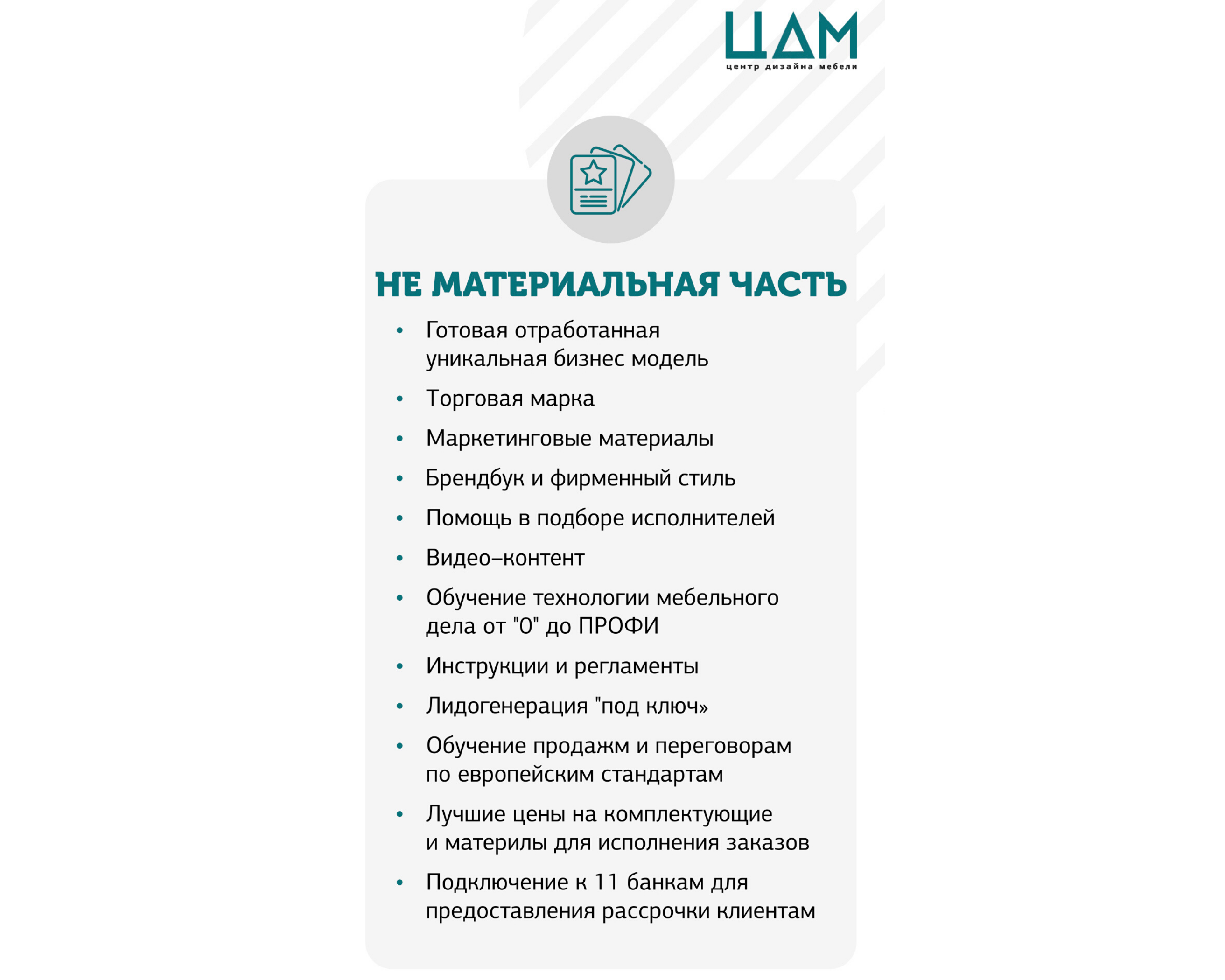 Не материальная часть франшизы ЦДМ