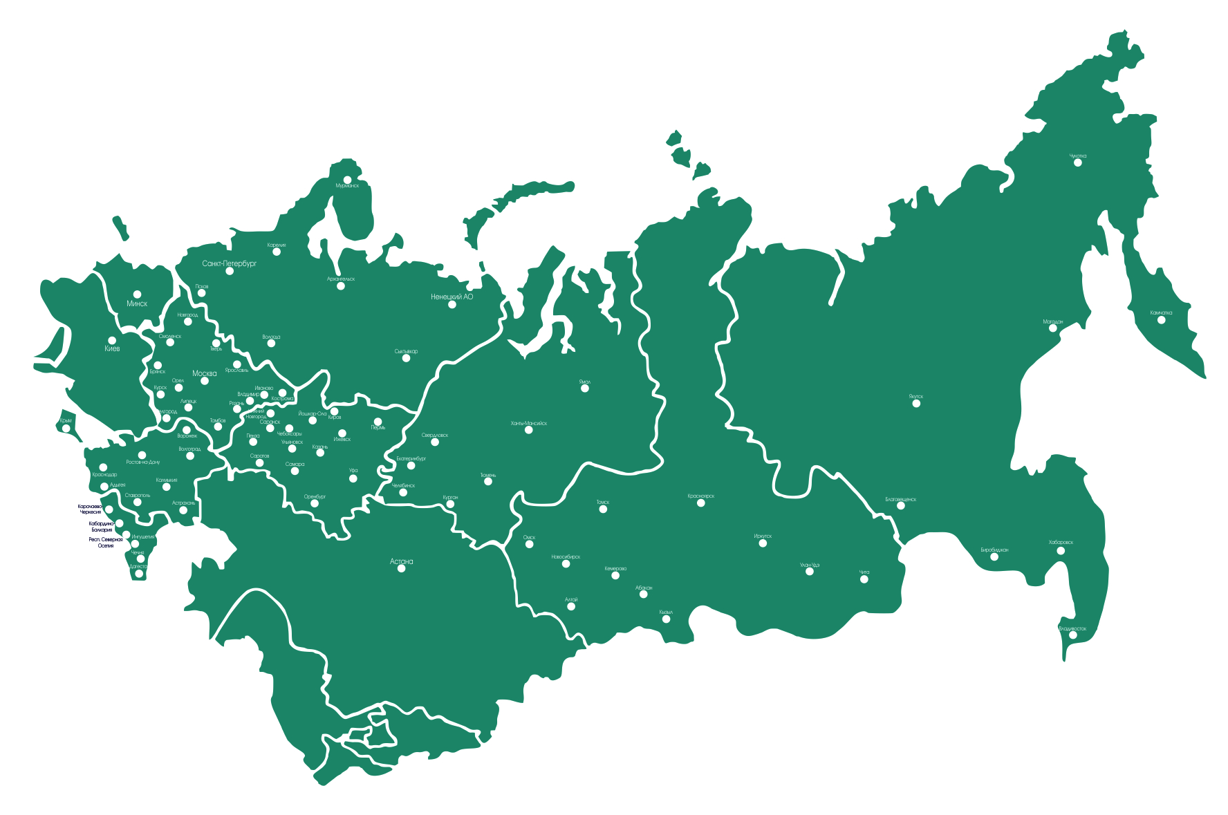 Карта представленности партнеров ЦДМ